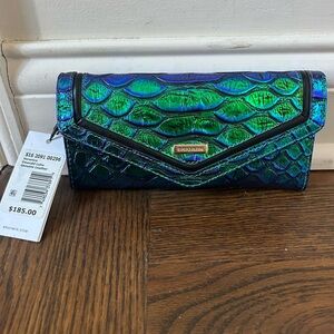 Brahmin NWT rare Veronica blue green emerald Lulia wallet